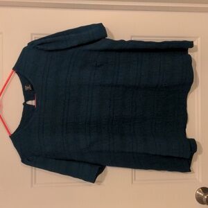 Shein Curve Dark Teal Blouse with Keyhole Back - 1XL